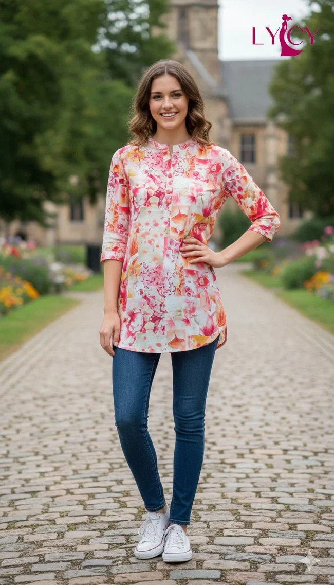 Lekha Lycy Flower vol 5 Rayon Fancy Top Tunic Collection