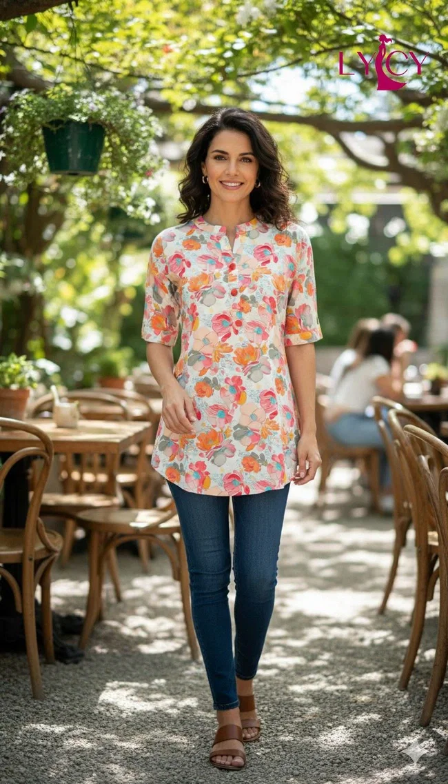 Lekha Lycy Flower vol 2 Rayon Fancy Top Tunic Collection