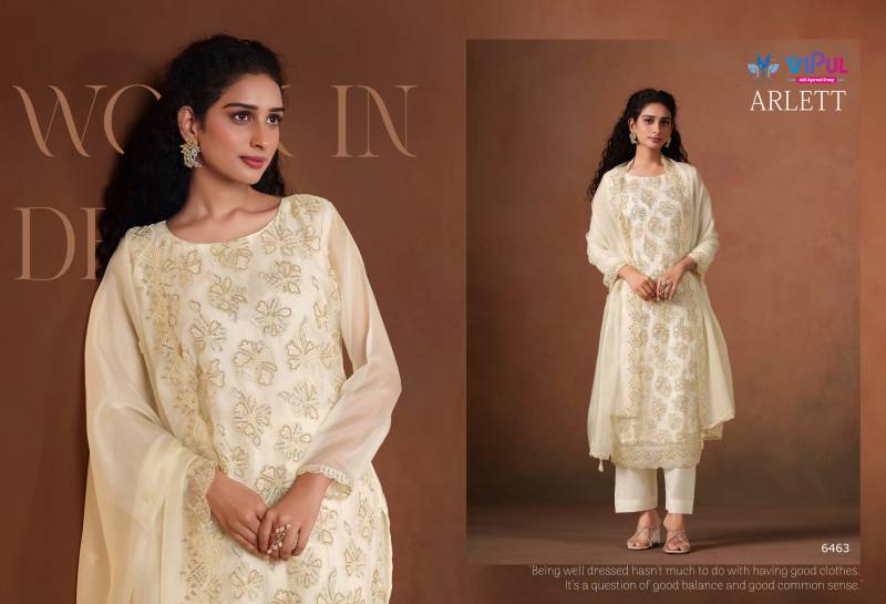 Vipul Arlett Lavender Organza Embroidery Work Salwar Kameez Suits