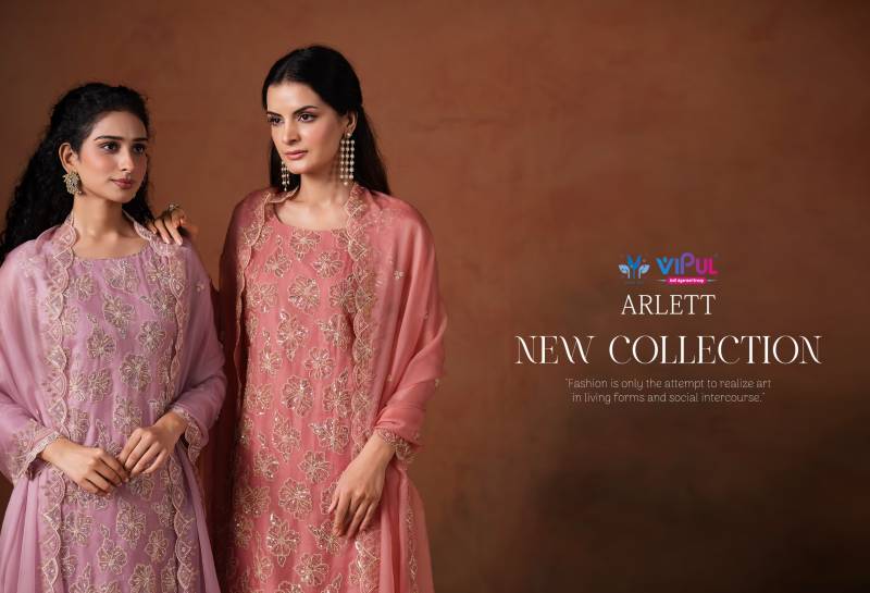 Vipul Arlett Lavender Organza Embroidery Work Salwar Kameez Suits