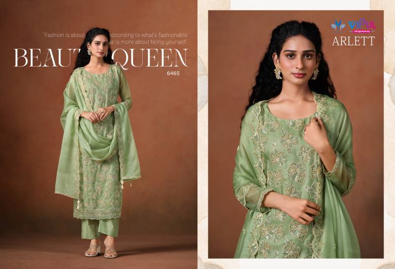 Vipul Arlett Lavender Organza Embroidery Work Salwar Kameez Suits
