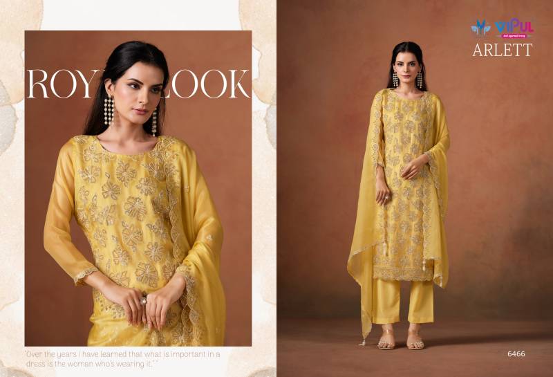 Vipul Arlett Lavender Organza Embroidery Work Salwar Kameez Suits
