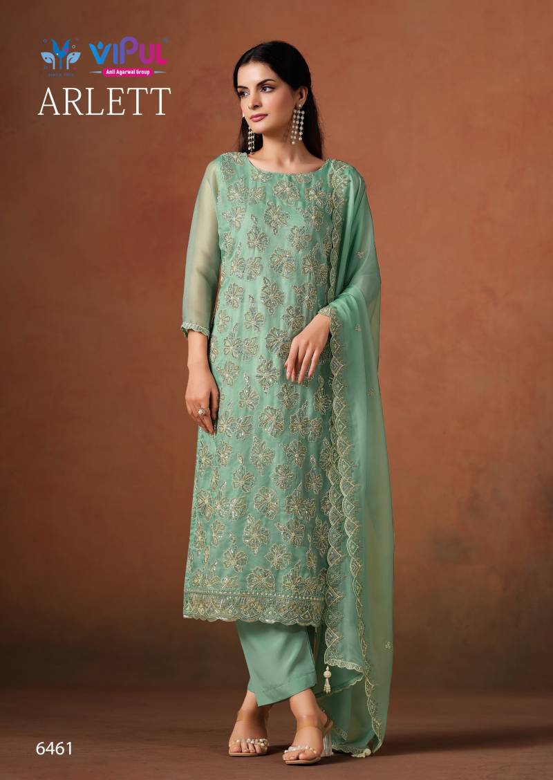 Vipul Arlett Lavender Organza Embroidery Work Salwar Kameez Suits