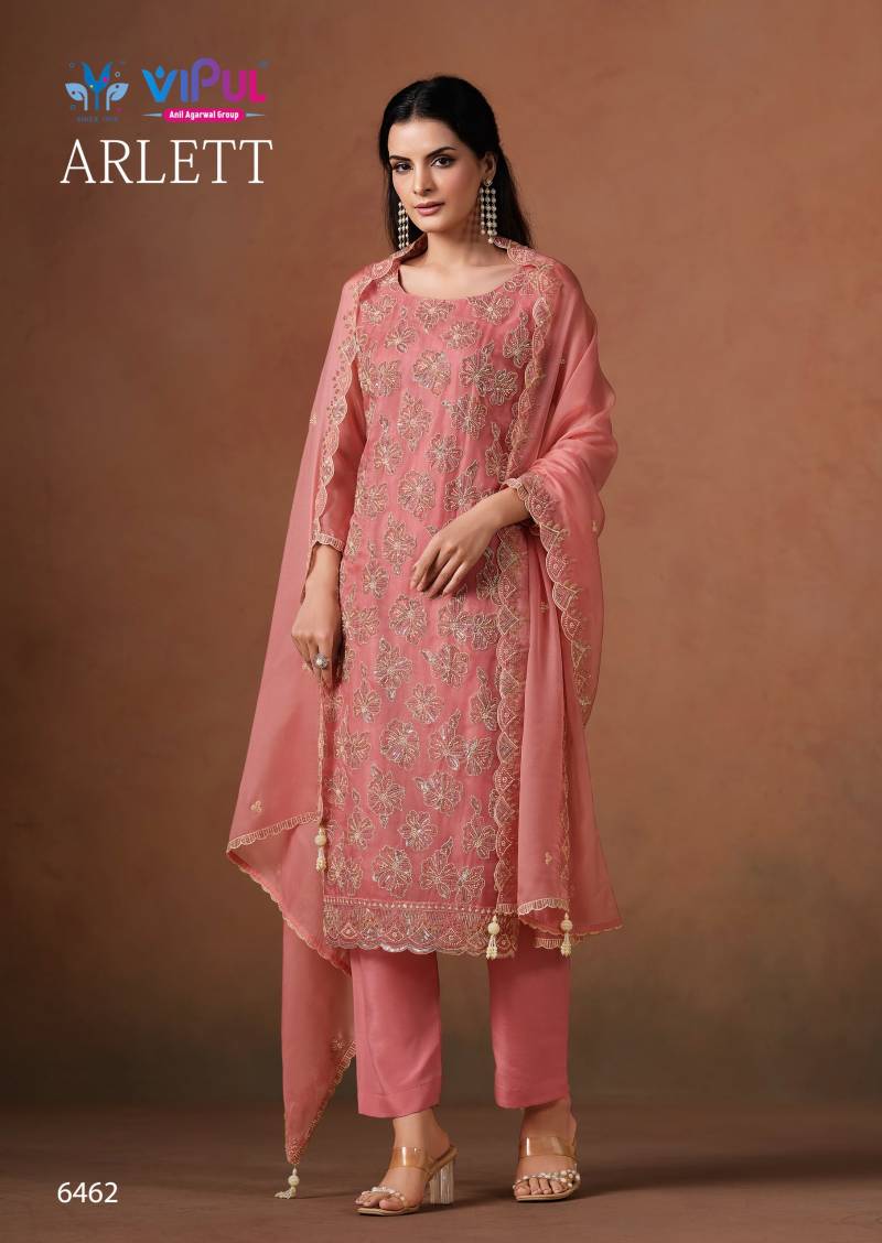 Vipul Arlett Lavender Organza Embroidery Work Salwar Kameez Suits