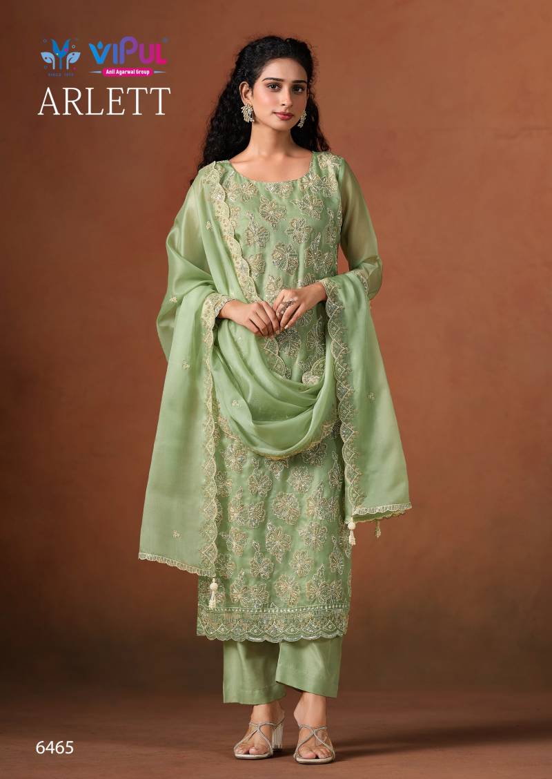 Vipul Arlett Lavender Organza Embroidery Work Salwar Kameez Suits