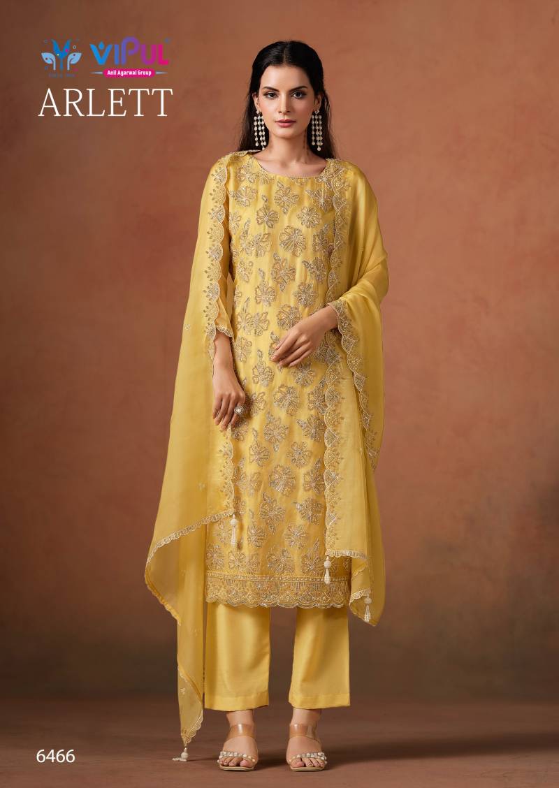 Vipul Arlett Lavender Organza Embroidery Work Salwar Kameez Suits