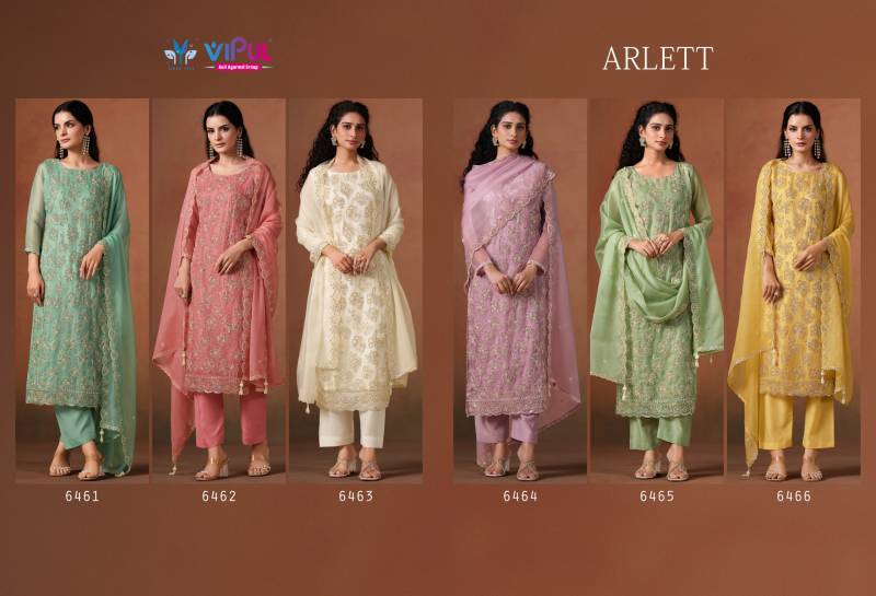 Vipul Arlett Lavender Organza Embroidery Work Salwar Kameez Suits