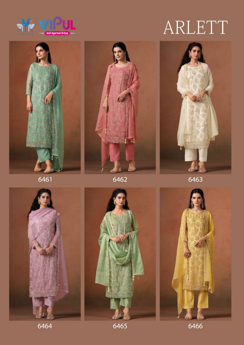 Vipul Arlett Lavender Organza Embroidery Work Salwar Kameez Suits