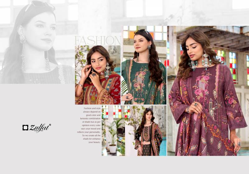 Zulfat Amina Woollen Pashmina Designer Dress Material Collection