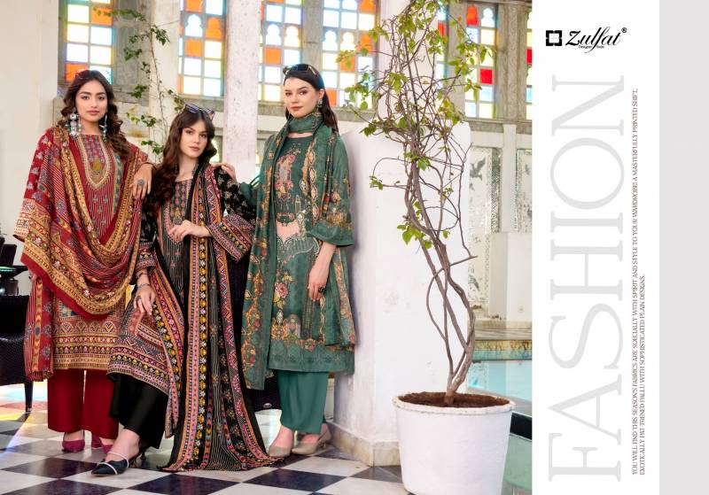 Zulfat Amina Woollen Pashmina Designer Dress Material Collection