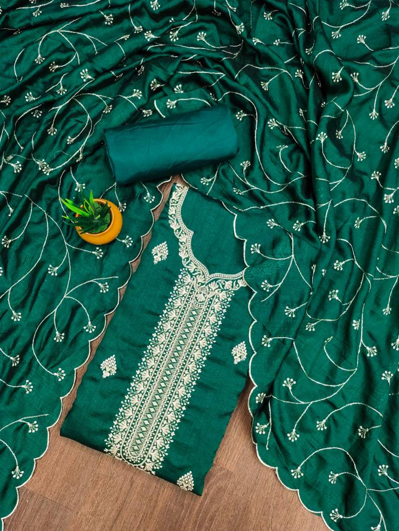 Cp 540 Vichitra And Zari Worked Designer Color Set Matching Dress Material