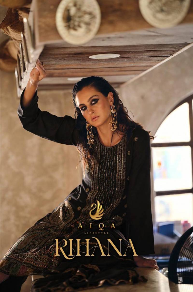 Aiqa Rihana Viscose Pashmina Fancy Work Designer Salwar Kameez