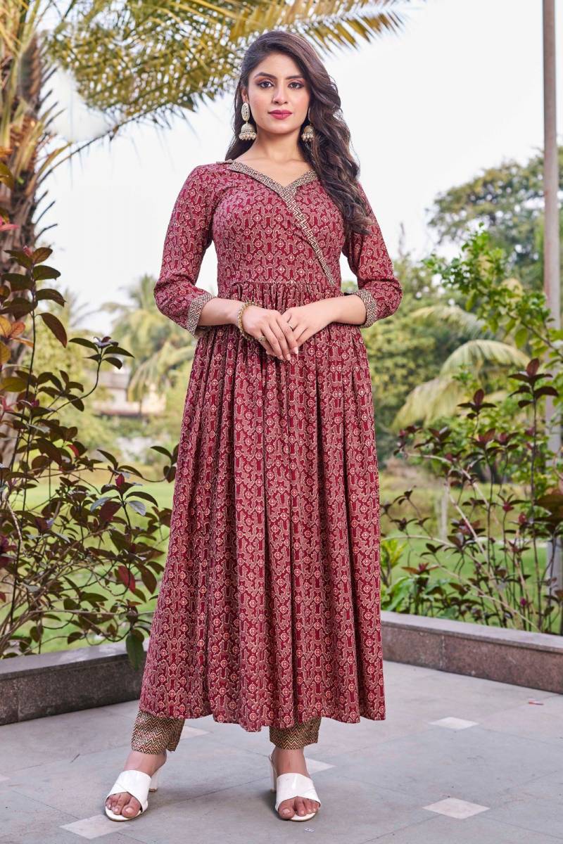 Ctz Laksmipushp Rayon Anarkali Krti With Bottom Collection