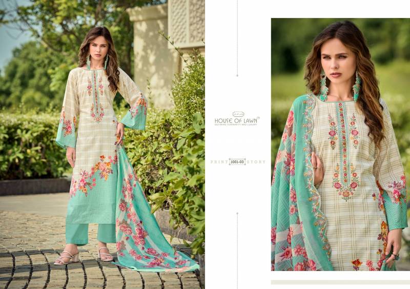 House Of Lawn Bin Saeed Vol 3 Cotton Digital Prints Cotton Dress Material