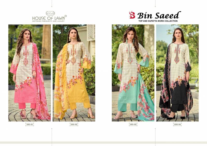 House Of Lawn Bin Saeed Vol 3 Cotton Digital Prints Cotton Dress Material