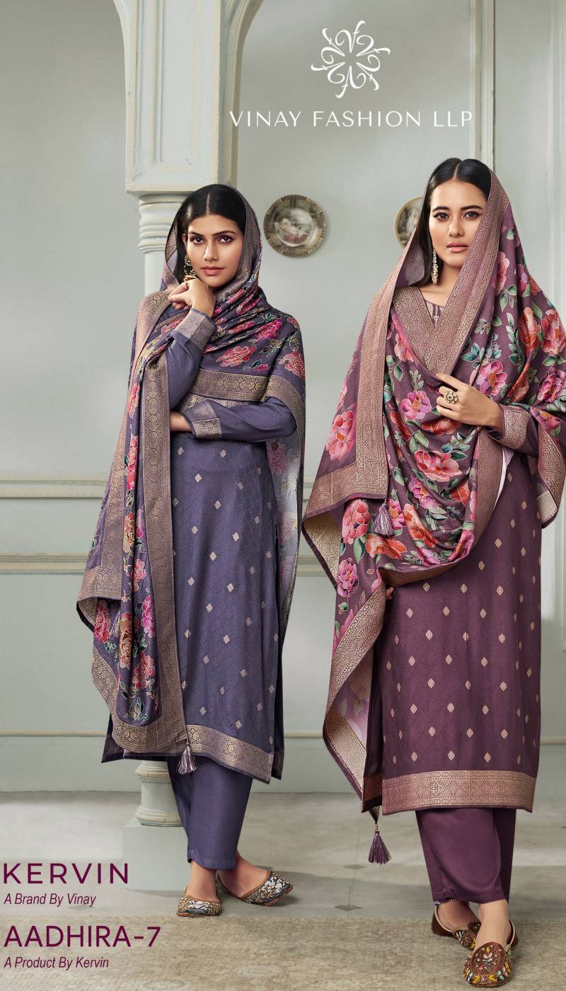 Vinay Kervin Aadhira Vol 7 Viscose Pashmina Jacquard Salwar Kameez