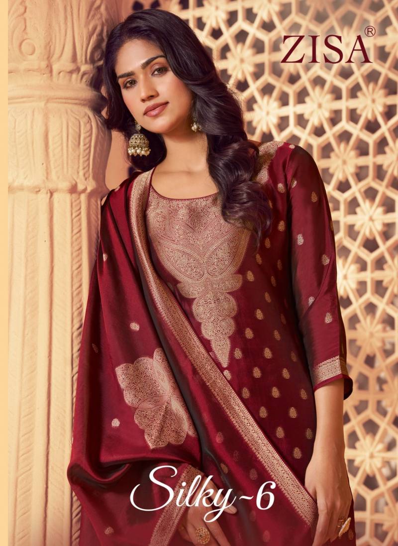 Zisa Silky 6 Bemberg Silk Jacquard Designer Salwar Kameez Collection