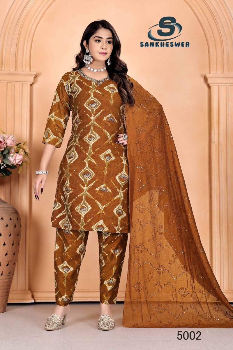 Sankheswer Nakhrali Vol 1 Star Vatican Printed Kurti Set