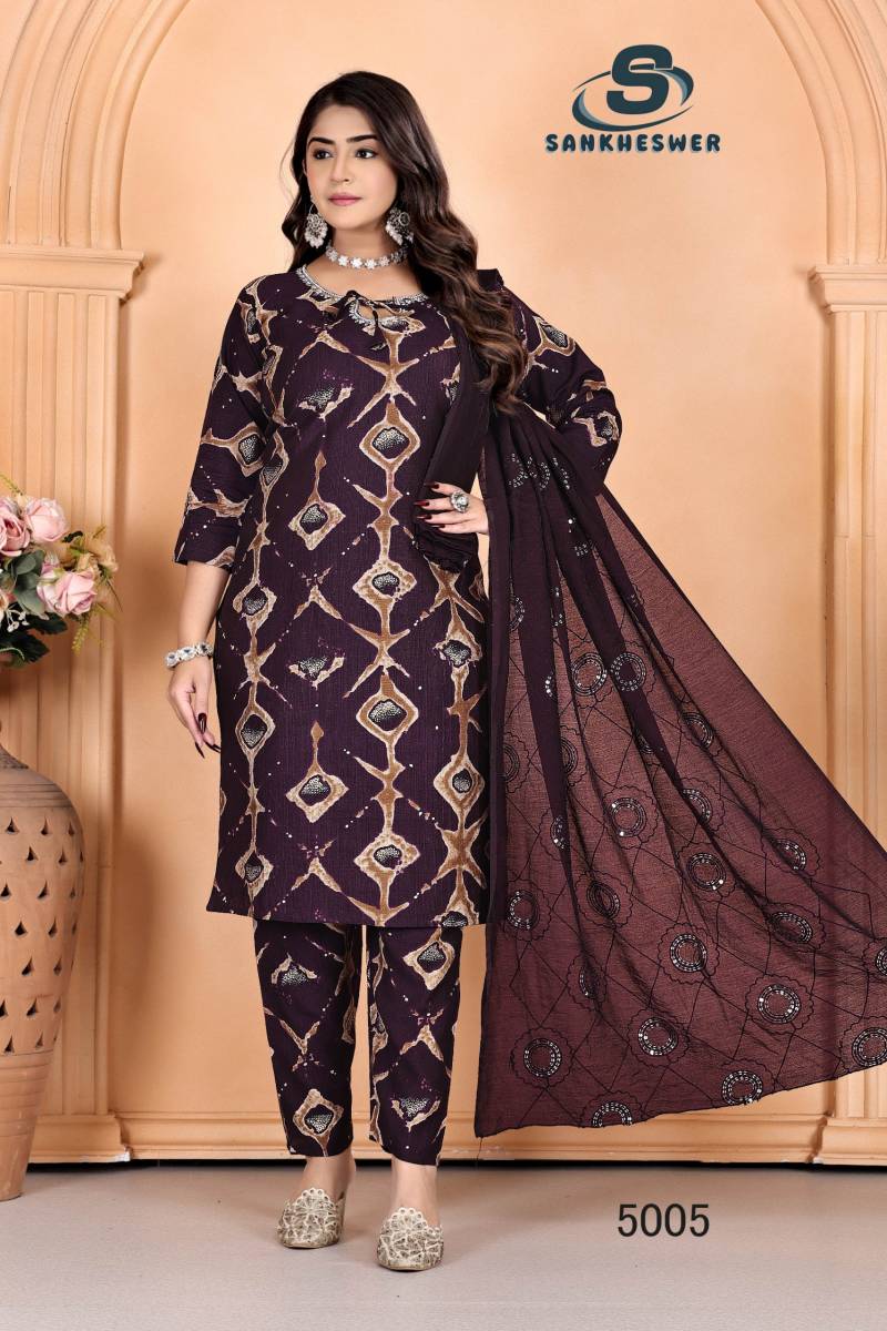 Sankheswer Nakhrali Vol 1 Star Vatican Printed Kurti Set