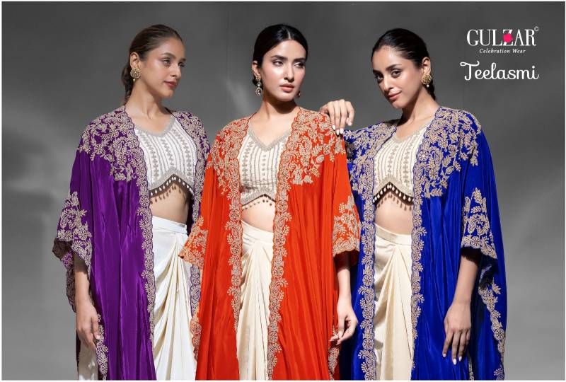 Gulzar Teelasmi Premium Crepe Embroidered Indo Westerns