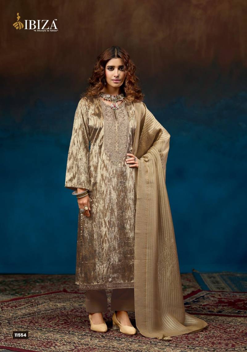 Ibiza Raah Brasso Embroidered Premium Velvet Salwar Suits Collection