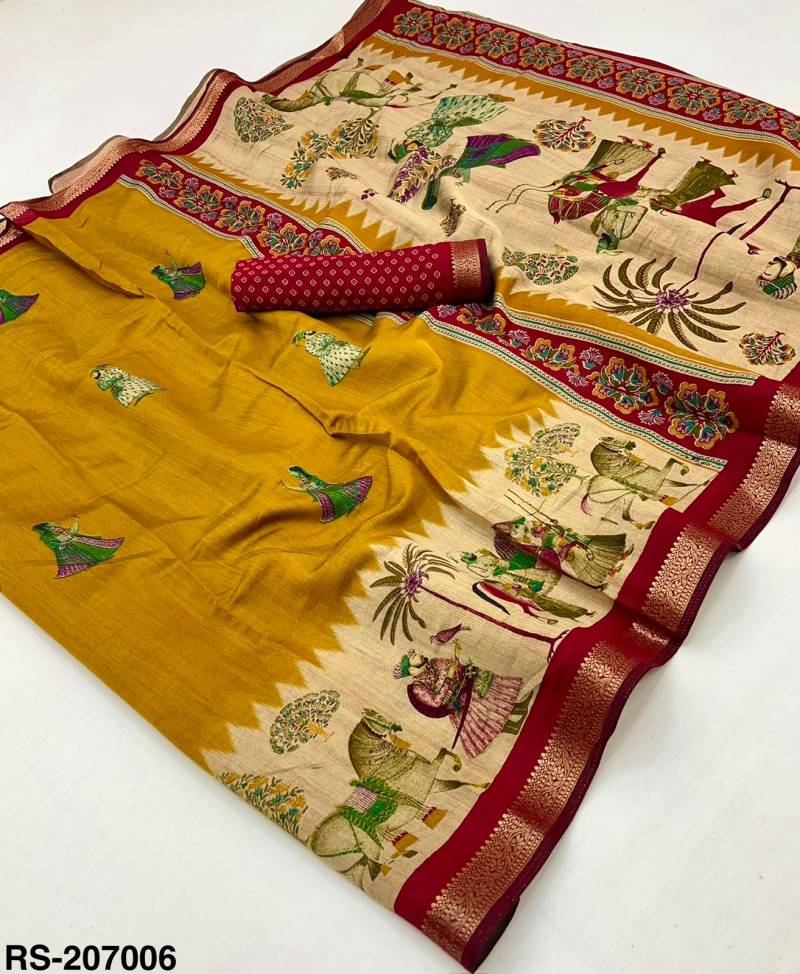 Rajyog Riyasat Mangalgiri Cotton Beautiful Printed Saree