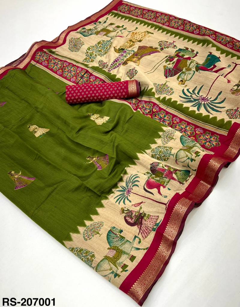 Rajyog Riyasat Mangalgiri Cotton Beautiful Printed Saree