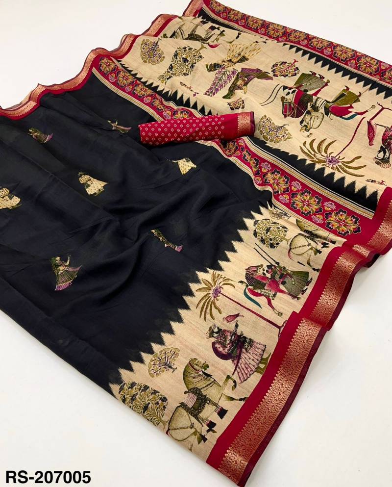 Rajyog Riyasat Mangalgiri Cotton Beautiful Printed Saree