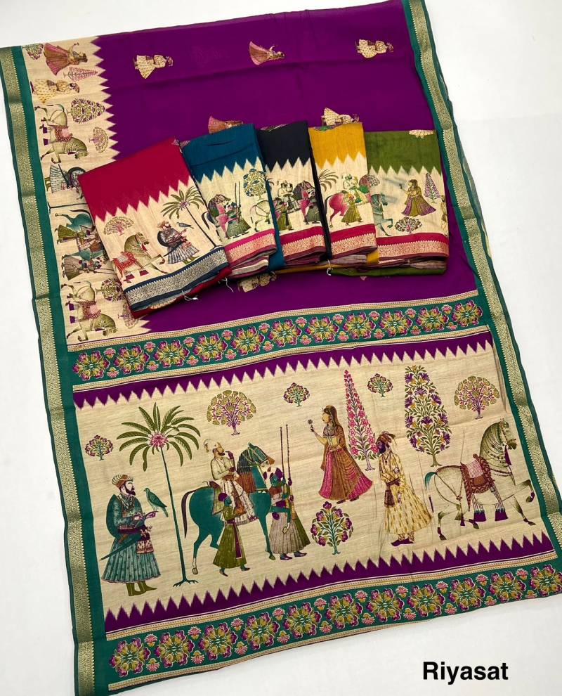 Rajyog Riyasat Mangalgiri Cotton Beautiful Printed Saree