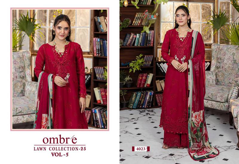 Shree Ombre Lawn Collection 25 Vol 5 Chiffon Dupatta Pakistani Suits