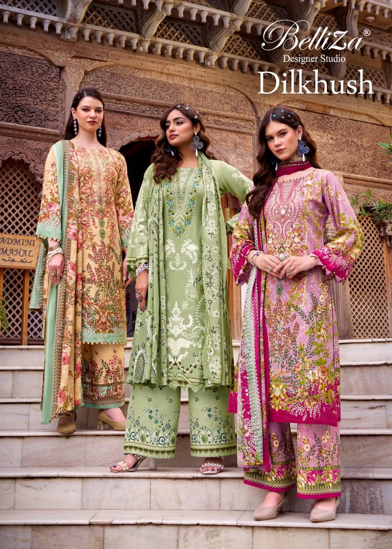 Belliza Dilkhush Viscose Rayon Digital Printed Dress Material