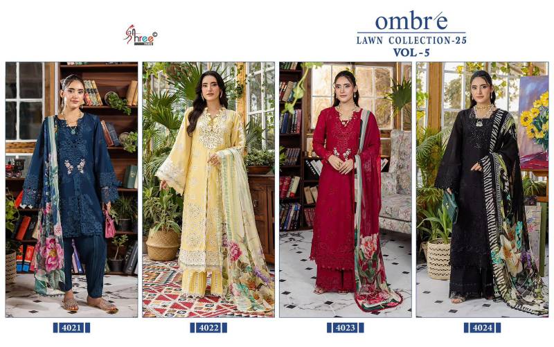 Shree Ombre Lawn Collection 25 Vol 5 Cotton Dupatta Pakistani Suits
