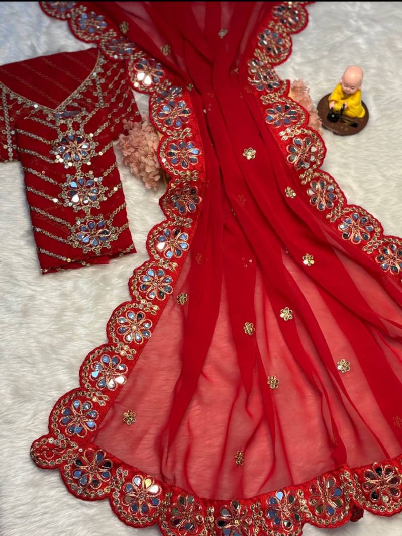 Vt 768 T Soft Georgette Embroidered Beautiful Saree Collection