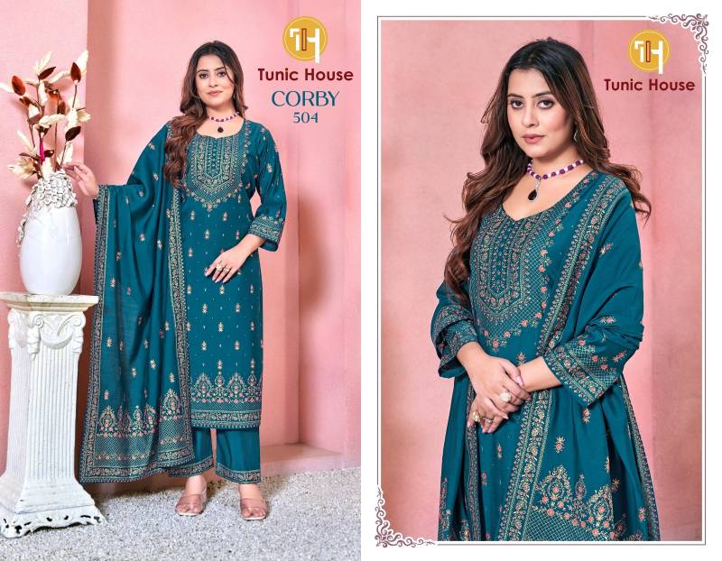 Tunic House Corby 504 Roman Silk Designer Kurti Set Collection
