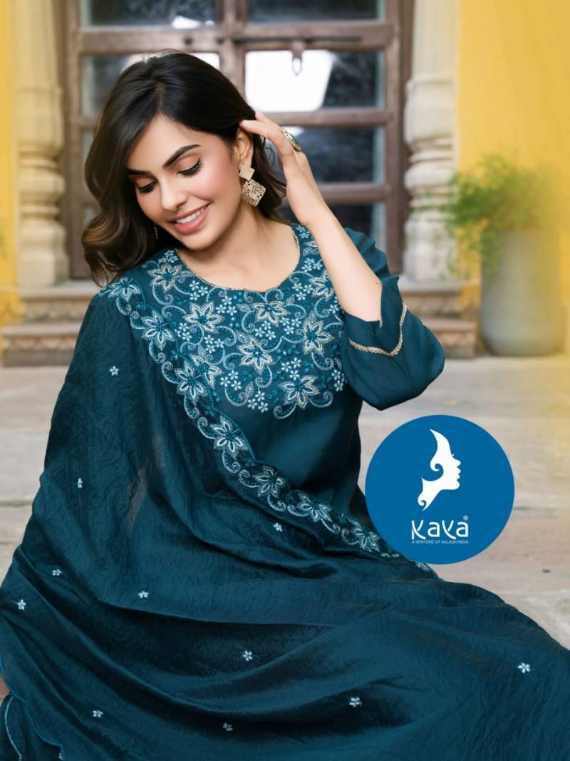 Kaya Vihana Roman Casual Wear Straight Cut Kurti Pant And Dupatta
