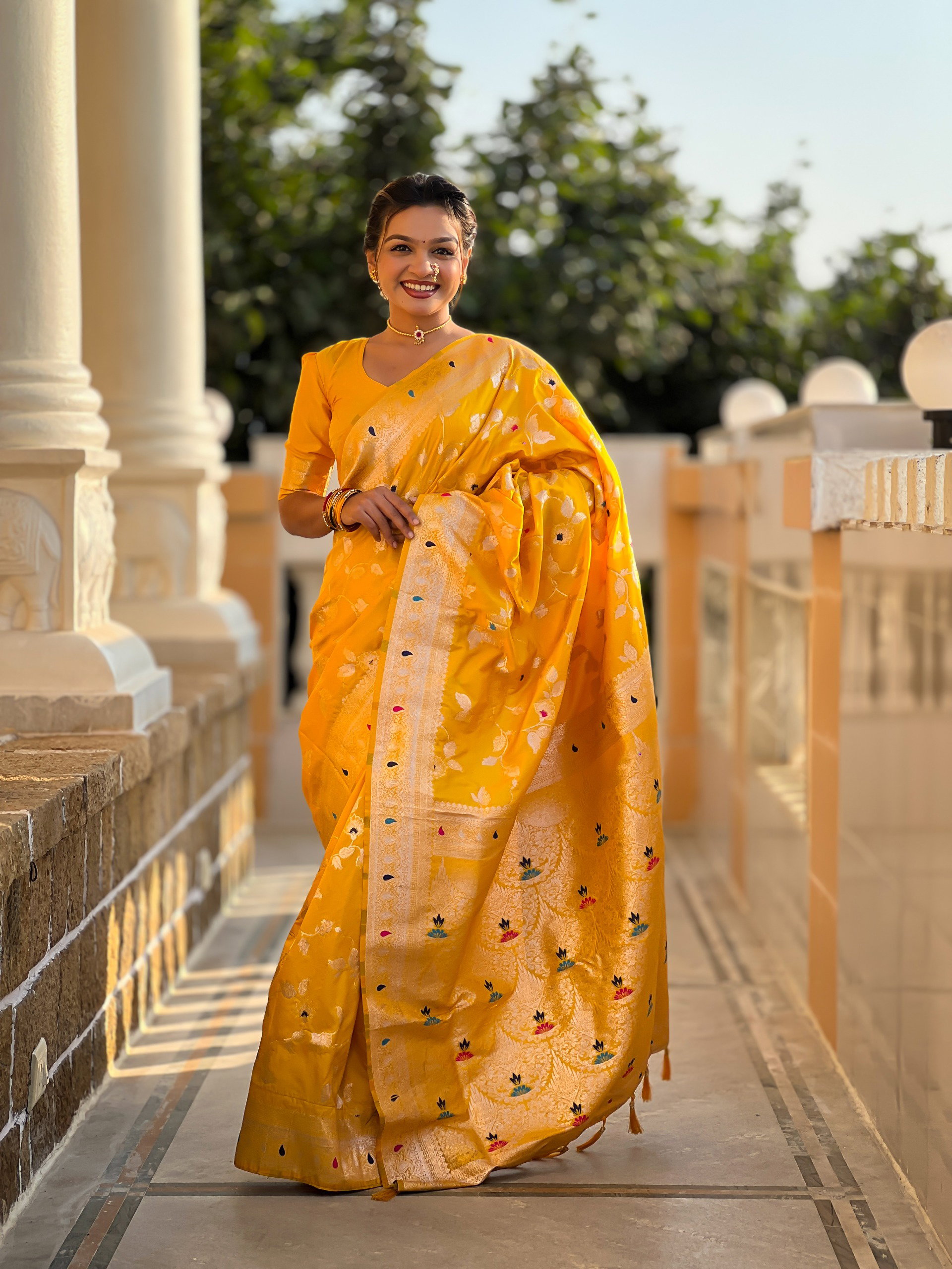 Lekha MN Banarasi 4D Patola Soft Banarasi Silk Zari Weaving Meenakari Saree