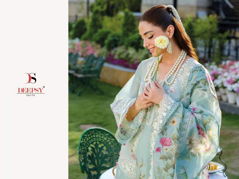 Deepsy Elaf Luxury Lawn 25 3 Cotton Embroidery Pakistani Salwar Kameez