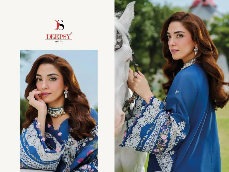 Deepsy Elaf Luxury Lawn 25 3 Cotton Embroidery Pakistani Salwar Kameez