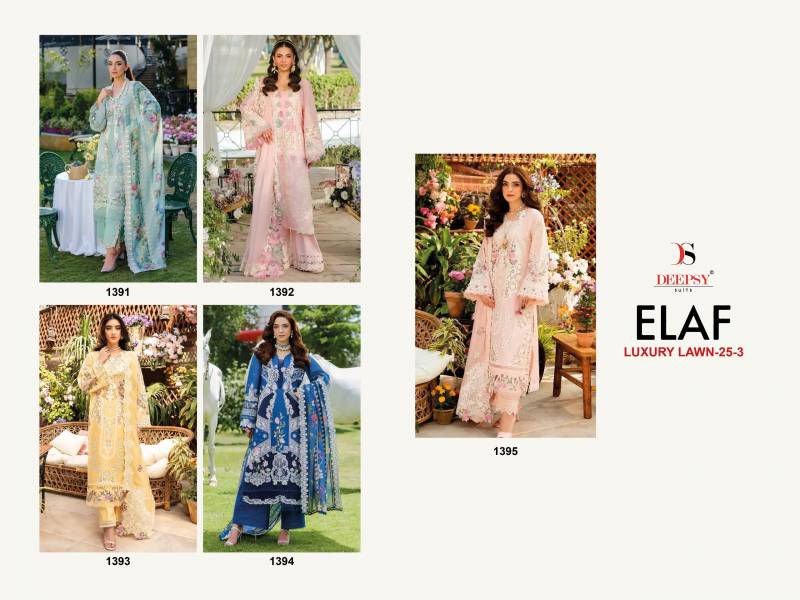 Deepsy Elaf Luxury Lawn 25 3 Cotton Embroidery Pakistani Salwar Kameez