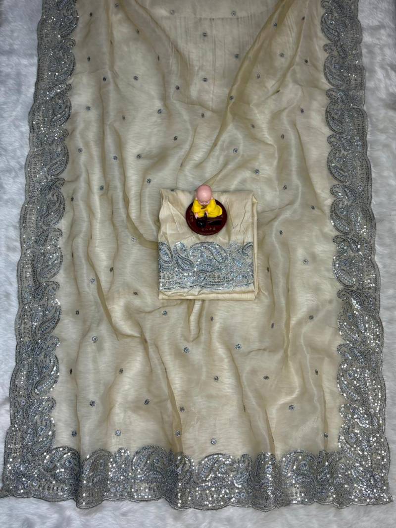 Vt 774 T Soft Organza Silver Zari Silk Saree Collection
