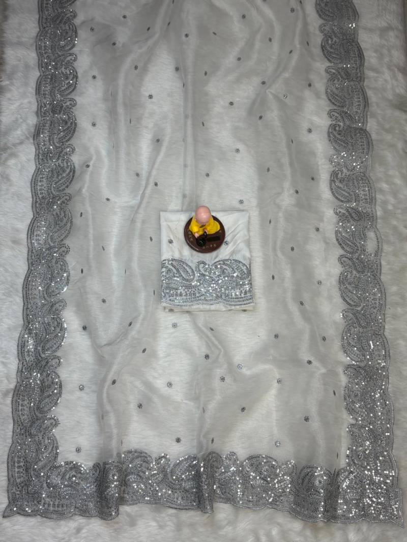 Vt 774 T Soft Organza Silver Zari Silk Saree Collection