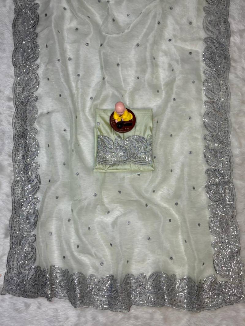 Vt 774 T Soft Organza Silver Zari Silk Saree Collection