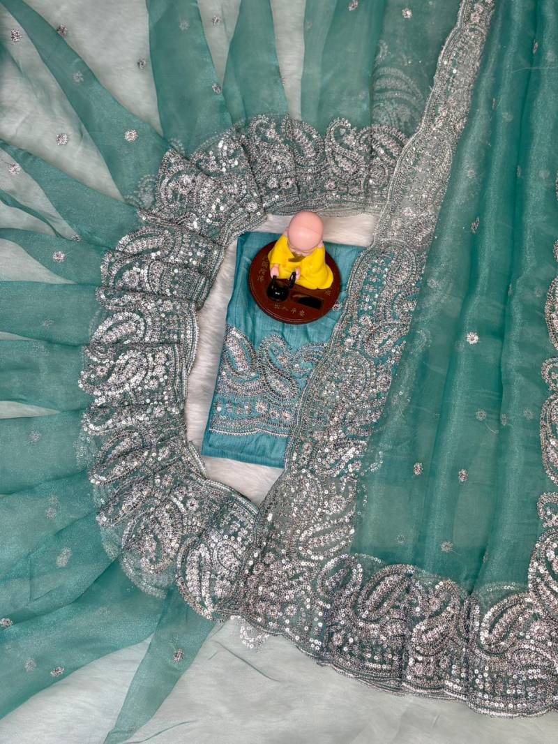 Vt 774 T Soft Organza Silver Zari Silk Saree Collection
