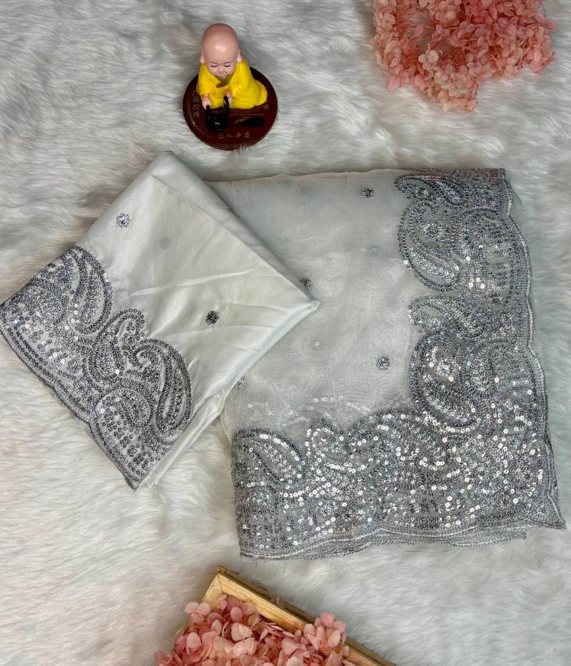Vt 774 T Soft Organza Silver Zari Silk Saree Collection