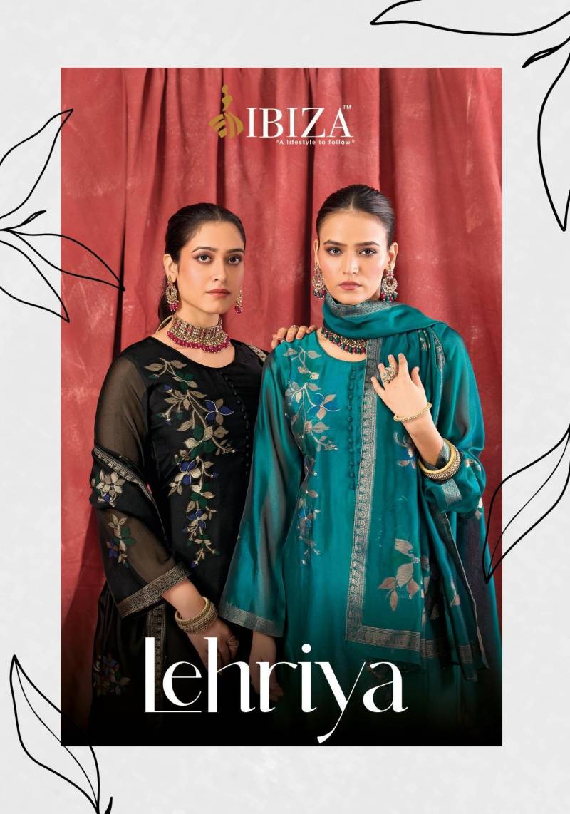 Ibiza Lehriya Banglory Silk Jacquard Designer Salwar Kameez Suits