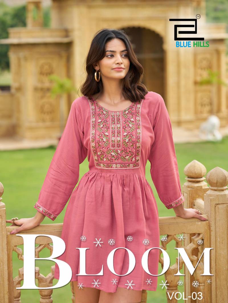 Blue Hills Bloom Vol 3 Rayon Casual Wear Short Kurti Collection