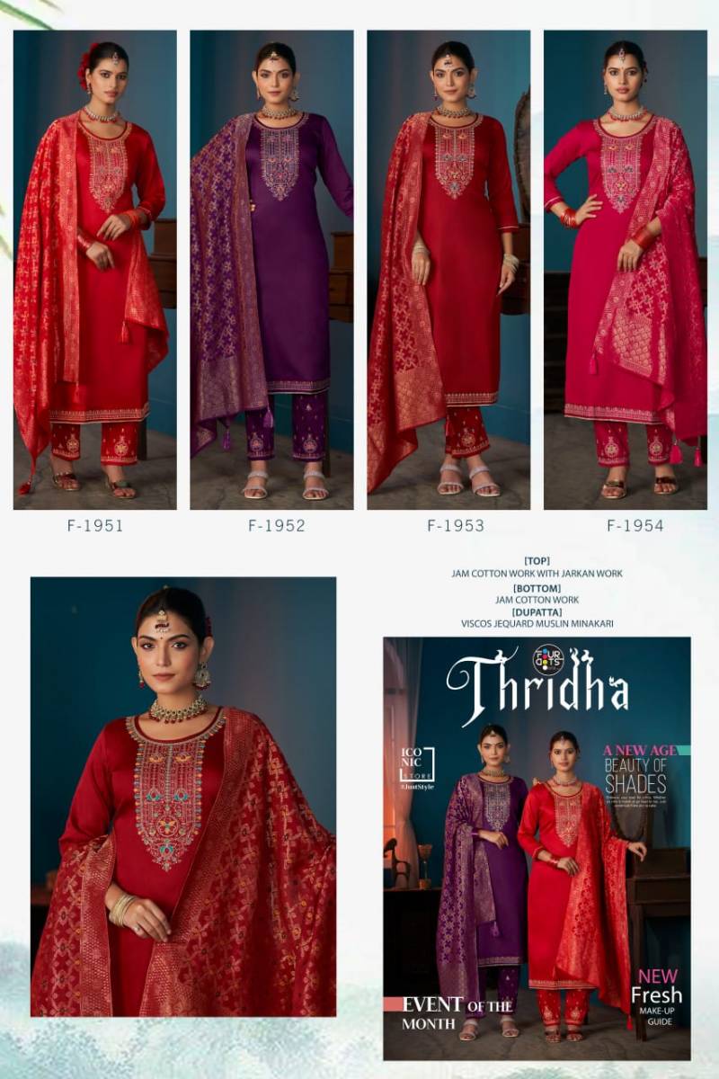 Four Dots Thridha Jam Cotton Work Designer Salwar Kameez