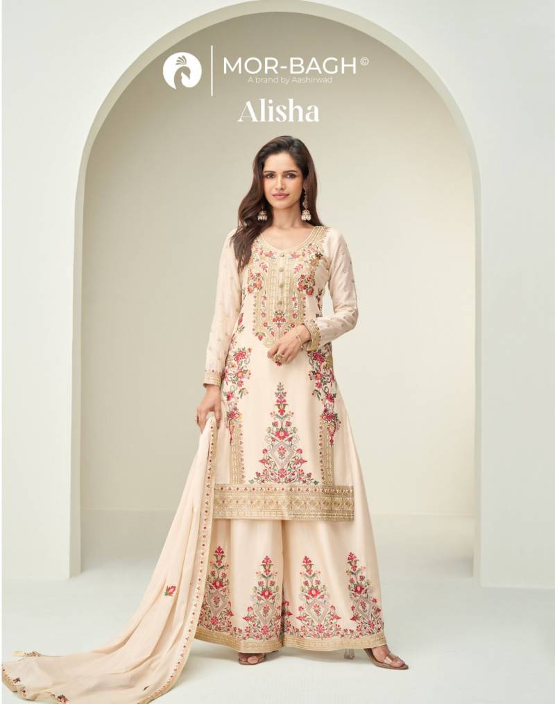 Aashirwad Mor Bagh Alisha Chinon Silk And Work Designer Salwar Kameez