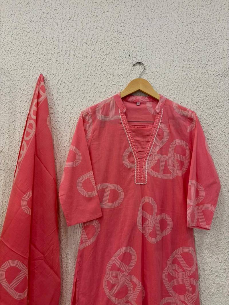 Naisha K 342 Cotton Casual Wear Kurti Pant And Dupatta Collection