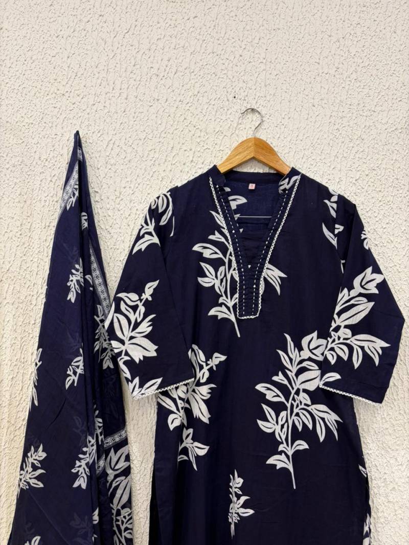 Naisha K 342 Cotton Casual Wear Kurti Pant And Dupatta Collection